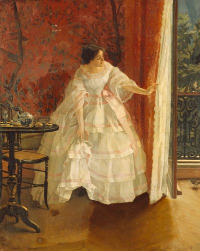 سيدة في نافذة لتغذية الطيور ، c.1859 بواسطة ألفريد إميل ستيفنز