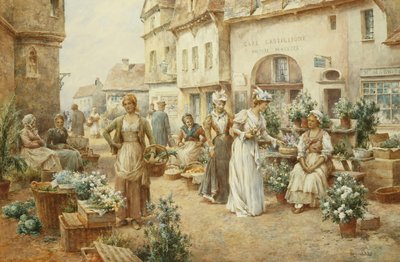 سوق الزهور ، فرنسا ، 1900 بواسطة ألفريد جليدينج