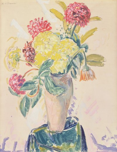 Zinnias ، c.1926 (مرحاض ، الغواش والفحم على الورق) بواسطة ألفريد هنري ميسون
