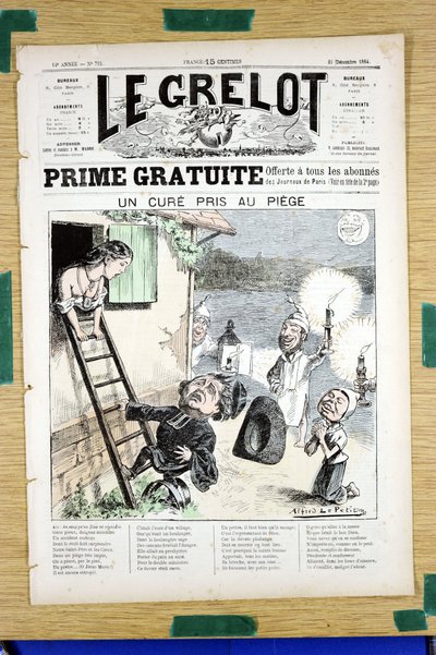 غلاف "" Le Grelot "" ، numbero 718 ، Satirique en Colours بواسطة ألفريد لو بيتيت