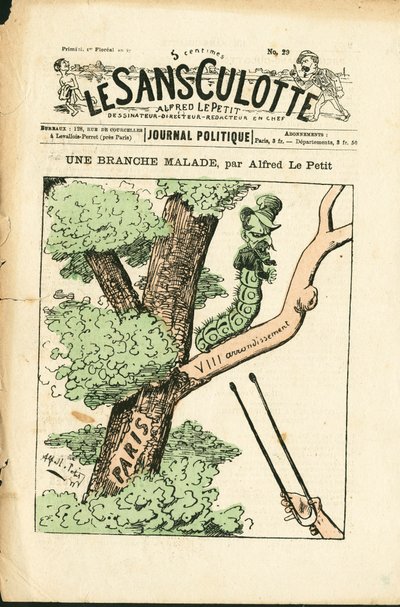 غلاف "" Le Sans-Panlotte "، رقم 29 ، Satirique en Couleurs بواسطة ألفريد لو بيتيت