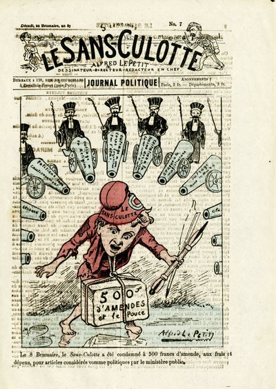 Illustration for the Cover of Le Sans-culotte, No. 7 بواسطة ألفريد لو بيتيت