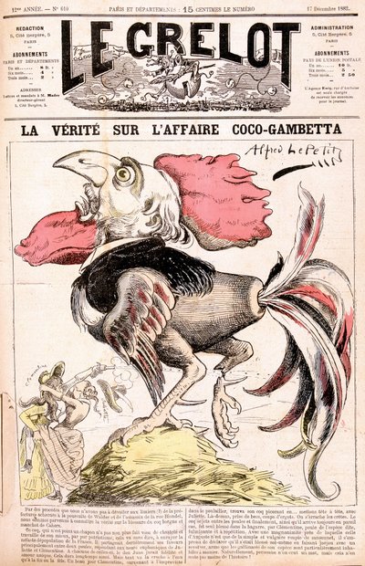 الحقيقة بشأن قضية كوكو (Gambetta et ses "" دجاجات ") - غامبيتا - بقلم ألفريد لو بيتيتي ، في" "Le Grelot" "في 17/12/1882 بواسطة ألفريد لو بيتيت