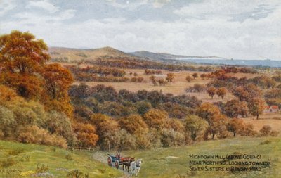 Highdown Hill (فوق Goring) ، بالقرب من Worthing ، يتطلع نحو Seven Sisters and Beachy Head بواسطة ألفريد روبرت كوينتون
