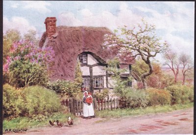 Lilac and Apple Blossoms ، Harvington ، Worcester ، من The Cottages and the Village Life of Rural England تم نشره بواسطة Dent & Sons Limited ، 1912 بواسطة ألفريد روبرت كوينتون