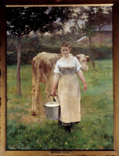 المزارع ماندا لاميتري. لوحة للفريد فيليب رول (1846-1919) 1887 صن. 2،14 × 1،61 م باريس ، متحف دورسيه - ماندا لاميتري ، خادمة المزرعة. لوحة للفريد فيليب رول (1846-1919) بواسطة ألفريد رول
