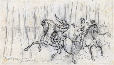 وفاة رينولدز في جيتيسبيرغ 1863 (رسم) بواسطة ألفريد رودولف واود