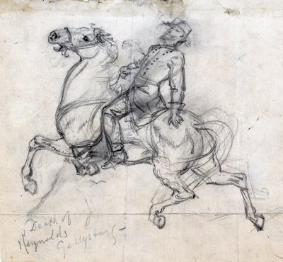 وفاة رينولدز في جيتيسبيرغ 1863 (رسم) بواسطة ألفريد رودولف واود