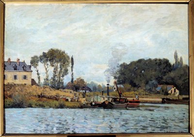 قارب في قفل بوجيفال لوحة لألفريد سيسلي (1839-1899) 1873 شمس. 0،46x0،65 م باريس ، متحف دورسيه بواسطة الفريد سيسلي