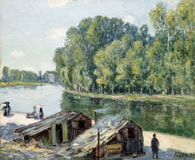 أكواخ على طول قناة دو لوين ، تأثير ضوء الشمس ، 1896 بواسطة الفريد سيسلي