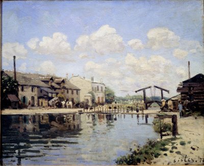 منظر لقناة سانت مارتن عام 1872. منظر للسد - زيت على قماش بواسطة الفريد سيسلي