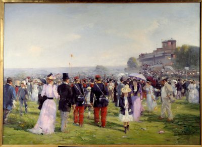 نهاية السباقات في Auteuil اللوحة بواسطة ألفريد سميث (1853-1936) 1893 صن. 1،09x1،5 م باريس متحف كارنافالي إنتباه! قد يخضع استخدام هذا العمل لطلب إذن من طرف ثالث أو رسوم إضافية بواسطة الفريد سميث