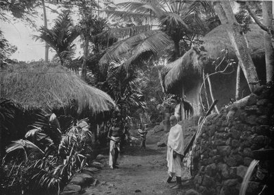الأكواخ الأصلية في الغابة ، c1890 ، 1910 بواسطة لوحة ألفريد ويليام أماندوس