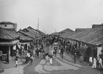 مشهد الشارع النموذجي في الأحياء الأصلية ، كولومبو ، c1890 ، 1910 بواسطة لوحة ألفريد ويليام أماندوس