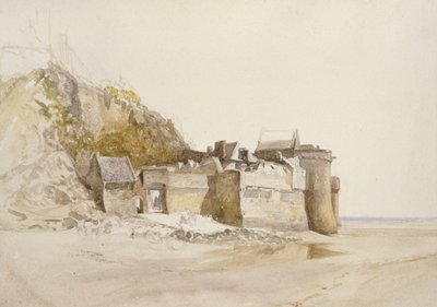 مونت سانت ميشيل: البوابة الخارجية ، ج. 1876 (ألوان مائية على ورق) بواسطة ألفريد ويليام هانت