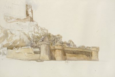 مونت سانت ميشيل: The Walls and Bastions ، ج. 1876 (ألوان مائية فوق الجرافيت على الورق) بواسطة ألفريد ويليام هانت