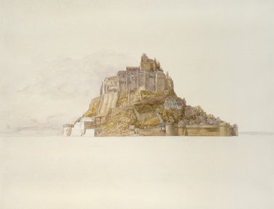 مونت سانت ميشيل من الرمال ، ج. 1876 (ألوان مائية فوق الجرافيت ، على الورق) بواسطة ألفريد ويليام هانت