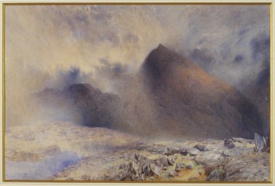 جبل سنودون من خلال سحب الغيوم ، 1857 (مرحاض وقلم رصاص على ورق) بواسطة ألفريد ويليام هانت