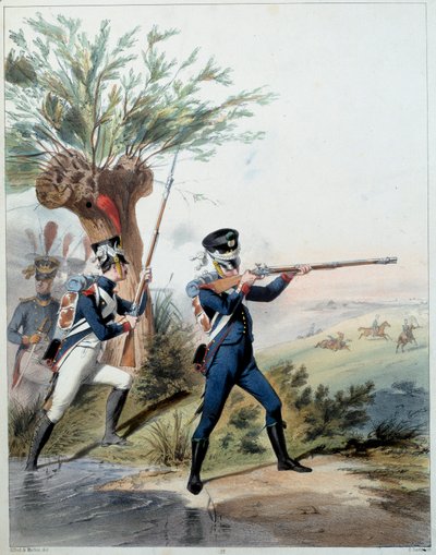 الجيش النابليوني: الحرس الإمبراطوري. نقش ألفريد دي ماربوت (القرن التاسع عشر) 1809. مالميزون ، متحف دو شاتو. بواسطة ألفريد دي (بعد) ماربوت