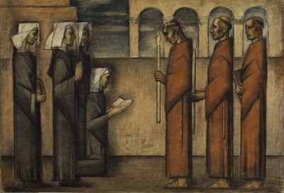 الرهبان والراهبات ، حوالي 1934 (باستيل على ورق) بواسطة ألفريدو راموس مارتينيز