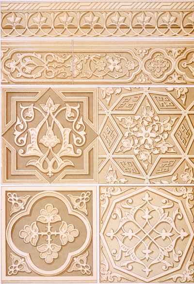 دراسات تفصيلية للزخرفة المعمارية ، حانة. 1883. بواسطة الحسين فوزي