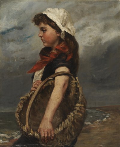 فتاة مع سلة ، كاليفورنيا. 1888. بواسطة أليس بايك بارني