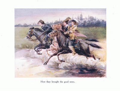 كيف أحضروا الأخبار السارة من غنت إلى إيكس ، التوضيح من Poems for the Young: Robert Browning ، c.1920 بواسطة أليس روس