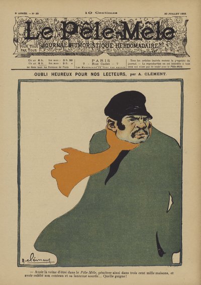 سعيد النسيان لقرائنا. رسم توضيحي لـ Le Pele-Mele ، 1902 بواسطة Aline Clement