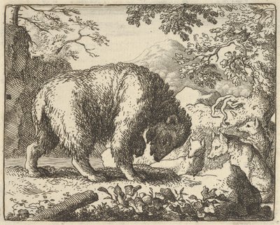 يعد رينارد للدب أن يأخذه إلى مكان سيجد فيه العسل ، 1650-1675. بواسطة ألارت فان إيفردنغن