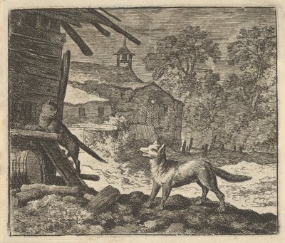 القط يتسلق الحظيرة ، 1650-1675. بواسطة ألارت فان إيفردنغن