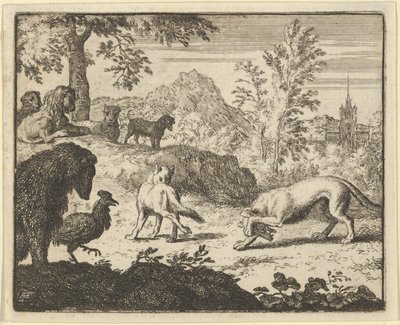 الأسد يسمح بالقتال بين الذئب ورينارد ، 1650-1675. بواسطة ألارت فان إيفردنغن