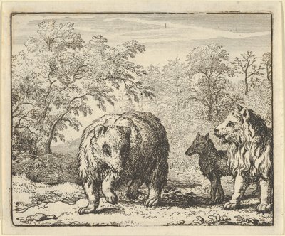 الأسد يحرر الدب والذئب ، 1650-1675. بواسطة ألارت فان إيفردنغن