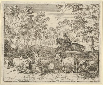 الراعي على ظهور الخيل يطارد الأيل ، 1650-1675. بواسطة ألارت فان إيفردنغن
