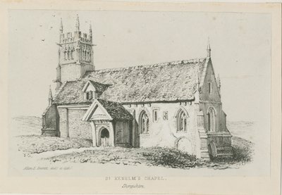 كنيسة كلينت - سانت كينيلم: lithograph، nd [c 1840] بواسطة ألين إدوارد إيفريت