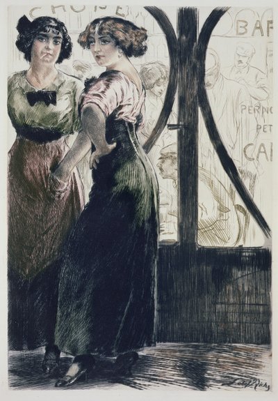 فتيات الشوارع ، من "Paris: Moeurs، Costumes et Attitudes 1912-13، Vol. 1: Les Bars 