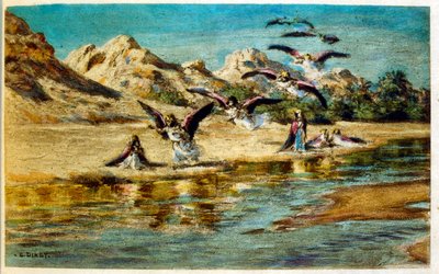 رسم توضيحي لـ"دينيه" من "السراب" مشاهد من الحياة العربية. 1906. رسوم إيتيان دينيه من كتاب "السراب، مشاهد من الحياة العربية" مع تعليق لسلمان بن إبراهيم بامر. وُلد نصر الدين دينيه باسم ألفونس-إتيان دينيه؛ (1861-1929) كان فرين بواسطة ألفونس إتيان دينيه