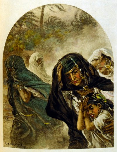 رسم توضيحي لـ"دينيه" من "السراب" مشاهد من الحياة العربية. 1906. رسوم إيتيان دينيه من كتاب "السراب، مشاهد من الحياة العربية" مع تعليق لسلمان بن إبراهيم بامر. وُلد نصر الدين دينيه باسم ألفونس-إتيان دينيه؛ (1861-1929) كان فرين بواسطة ألفونس إتيان دينيه
