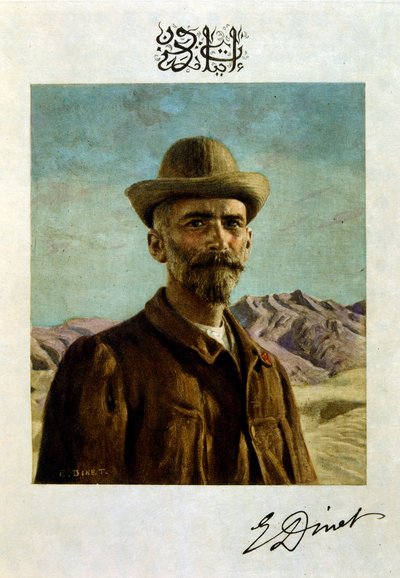 رسم توضيحي لـ"دينيه" من "السراب" مشاهد من الحياة العربية. 1906. رسوم إيتيان دينيه من كتاب "السراب، مشاهد من الحياة العربية" مع تعليق لسلمان بن إبراهيم بامر. وُلد نصر الدين دينيه باسم ألفونس-إتيان دينيه؛ (1861-1929) كان فرين بواسطة ألفونس إتيان دينيه
