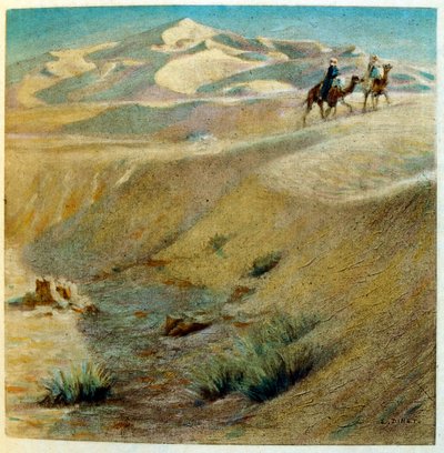 رسم توضيحي لـ"دينيه" من "السراب" مشاهد من الحياة العربية. 1906. رسوم إيتيان دينيه من كتاب "السراب، مشاهد من الحياة العربية" مع تعليق لسلمان بن إبراهيم بامر. وُلد نصر الدين دينيه باسم ألفونس-إتيان دينيه؛ (1861-1929) كان فرين بواسطة ألفونس إتيان دينيه