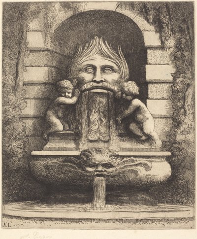 النافورة: Grotesque، Children and Basin Une fountaine: Masque، enfants et bassin. بواسطة ألفونس ليجروس
