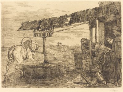 طاحونة لو مانيج يحركها حصان ، ربما عام 1869. بواسطة ألفونس ليجروس