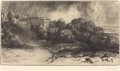 La Ferme de Brieux Effect d'orage Farm في Brieux in a Storm. بواسطة ألفونس ليجروس