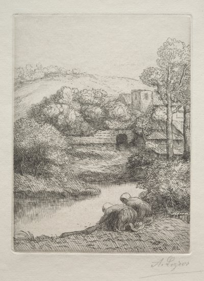 مكان الغسيل ، المسمى The Washerwomen (Le Lavoir، Dite "Les Laveuses") بواسطة ألفونس ليجروس