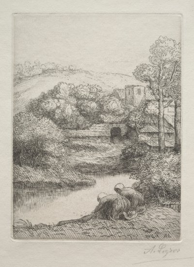 مكان الغسيل ، يسمى The Washerwomen Le Lavoir ، Dite Les Laveuses. بواسطة ألفونس ليجروس