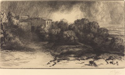 منظر مزرعة في تأثير العاصفة La ferme de Brieux Storm. بواسطة ألفونس ليجروس