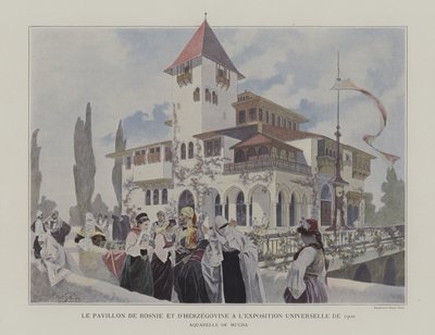 جناح البوسنة والهرسك في معرض يونيفرسال 1900 ، باريس (لون ليثو) بواسطة ألفونس ماري (بعد) موتشا