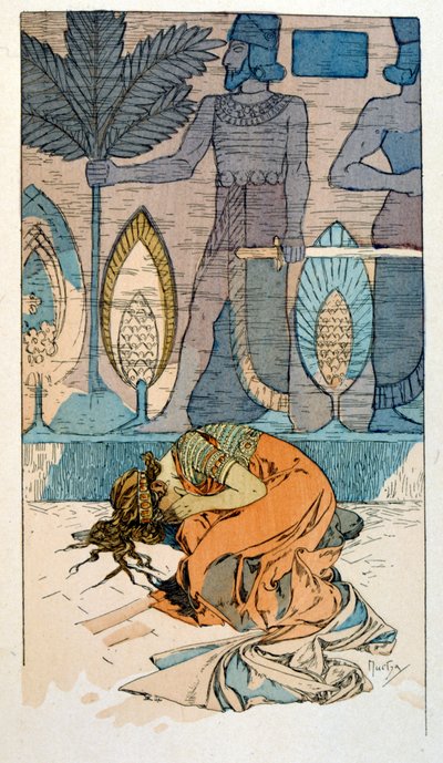 رسم توضيحي لألفونس موتشا من قصيدة "راما" في ثلاثة أعمال لبول فيرولا. حوالي 1898. موتشا (1860-1939). كان رسامًا تشيكيًا للفن الحديث بواسطة ألفونس موشا