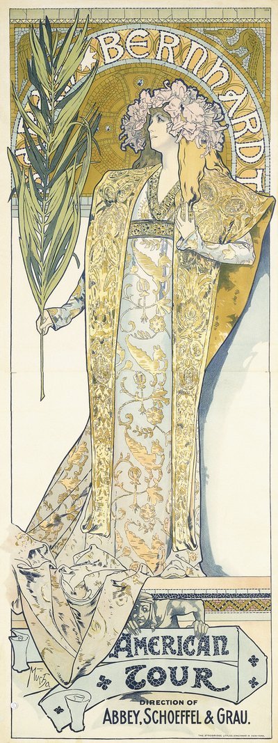 سارة برنهاردت ، الجولة الأمريكية ، 1895 بواسطة ألفونس موشا