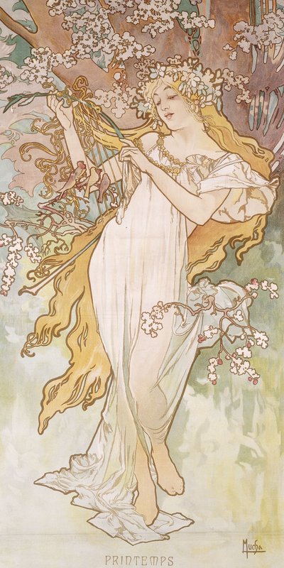 ربيع؛ الربيع ، ج .1896 بواسطة Alphonse Mucha