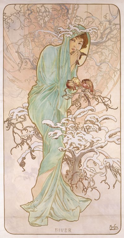 شتاء؛ الشتاء ، ج .1896 بواسطة Alphonse Mucha